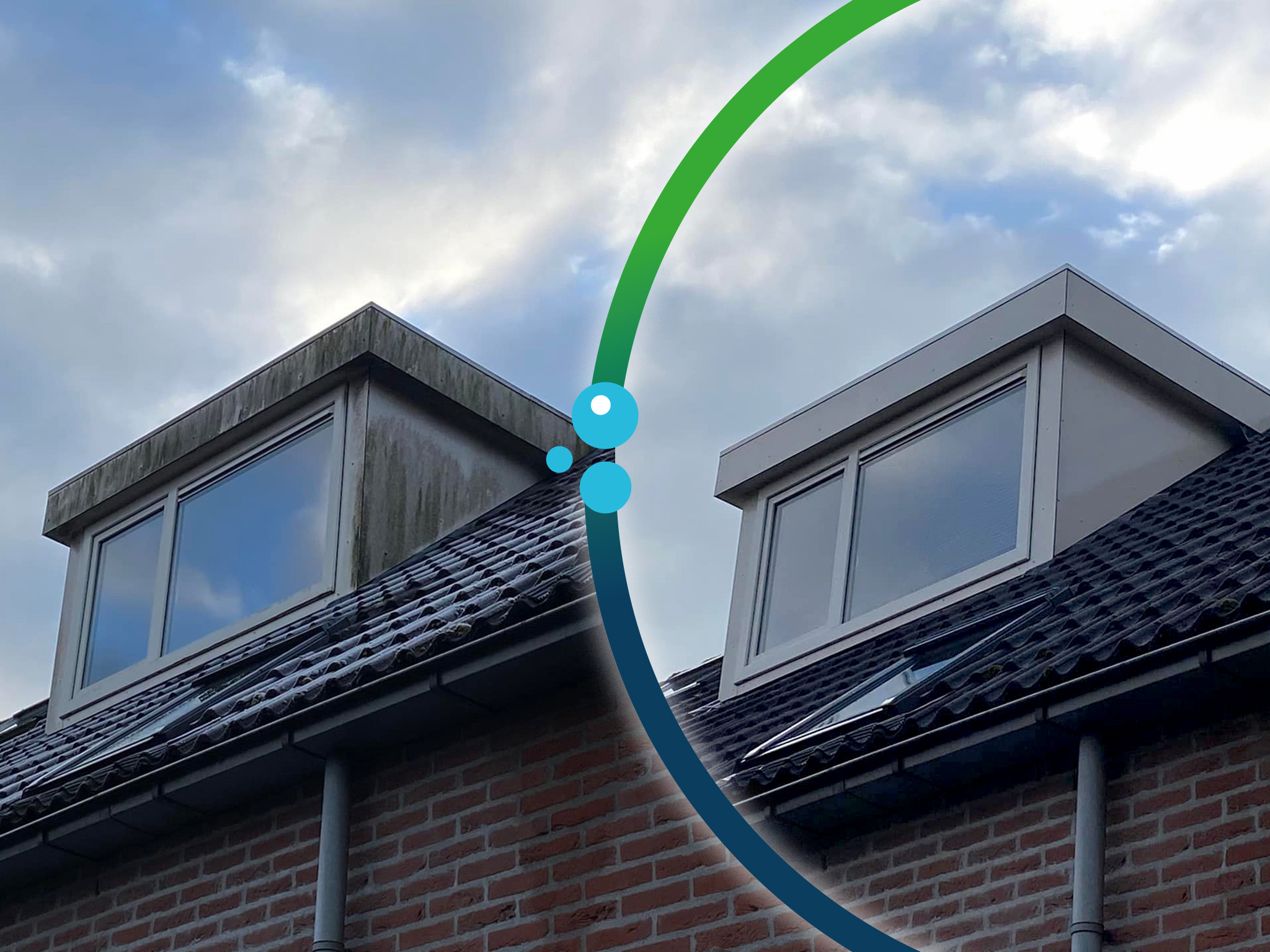 dakkapel reiniging snel en goed door softwash specialist noordnederland